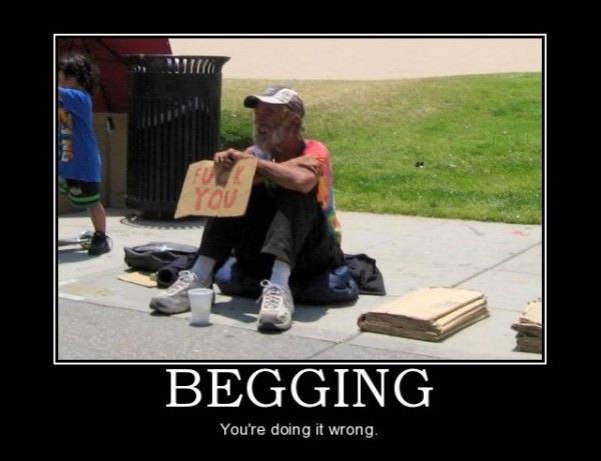 begging