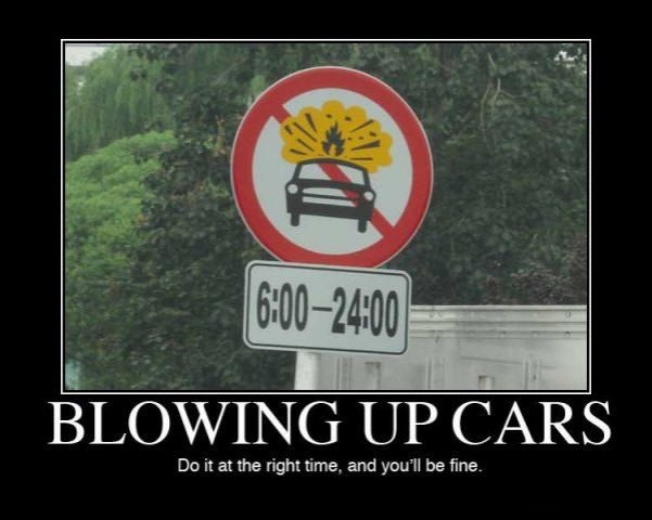 blowing up cars